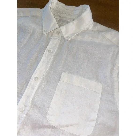 Porter & Ash Shirt Men XL White 100% Linen Short‎ Sleeve - Picture 8 of 8